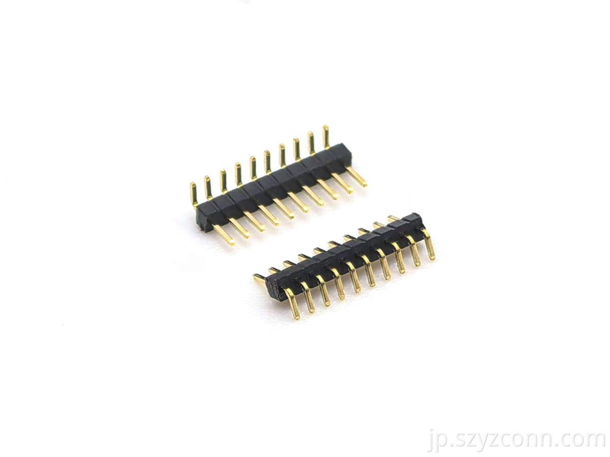 1.0mmピッチピンヘッダーコネクタ単列直角H:1.0mm 1*10P 1.0mm Pitch Pin Header Connector Single Row Right Angle H:1.0mm 1*10P